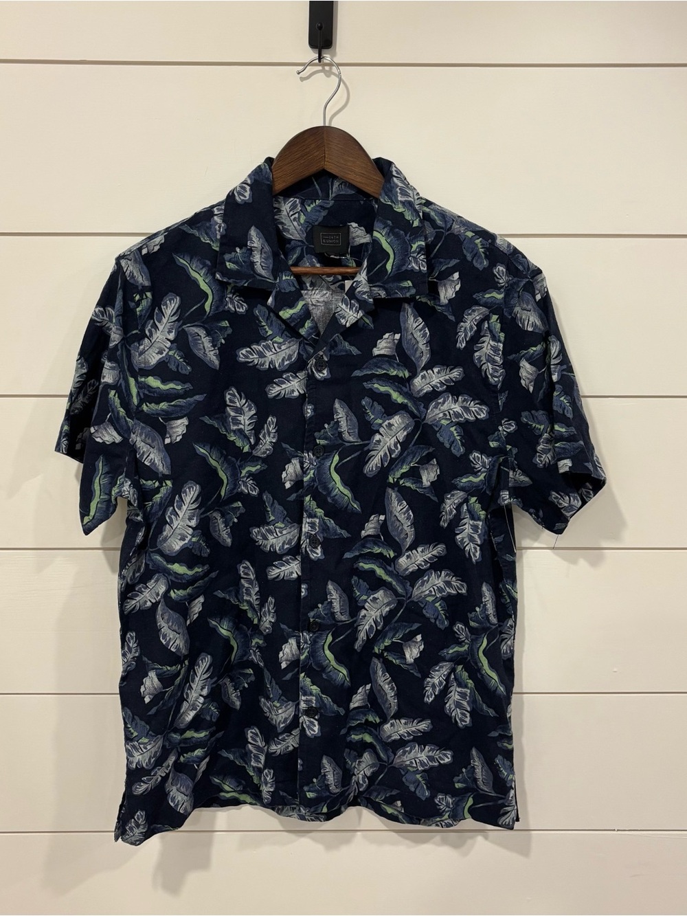 Men's 14th & Union Cotton/Linen Short Sleeve Hawaiian Shirt NWOT Sz Small